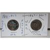 Image 1 : 2x2017 canadian quarters, green future WC & WOC