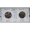 Image 1 : 2x2009 canadian quarters, womens hockey, WC & WOC