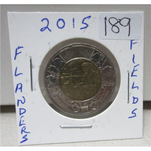 2015 canadian toonie, in flanders fields