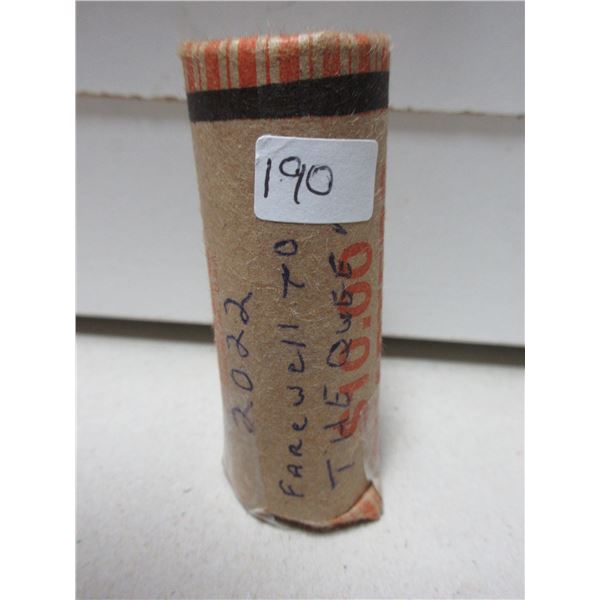 Roll of 2022 canadian quarters, farewell to the queen