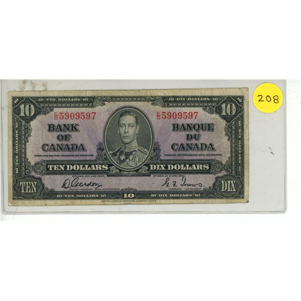 1-1937 $10.00 Bill