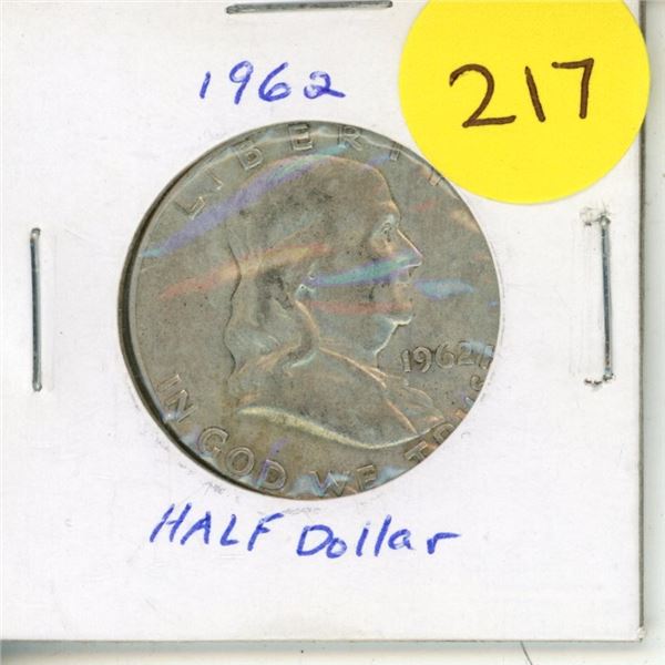 1-1962 .50 Cent Silver Coin USA