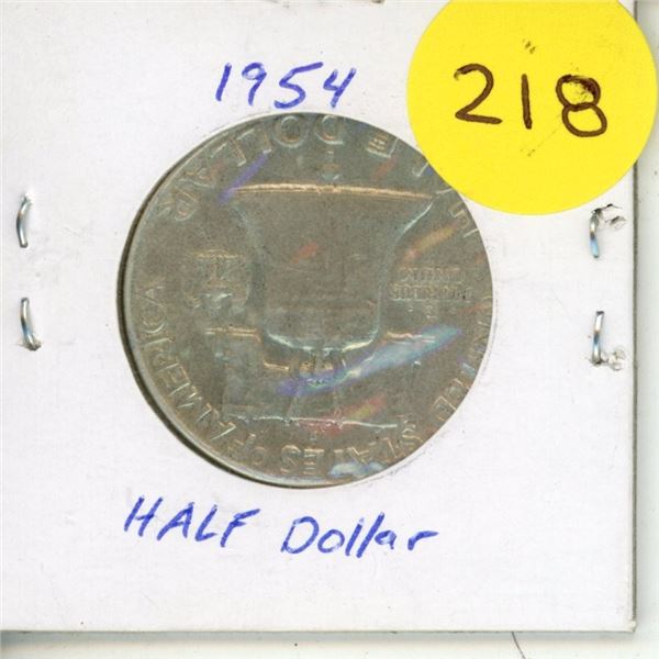 1-1954 .50 Cent Silver Coin USA