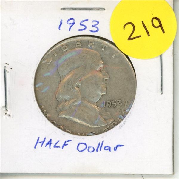 1-1953 .50 Cent Silver Coin USA