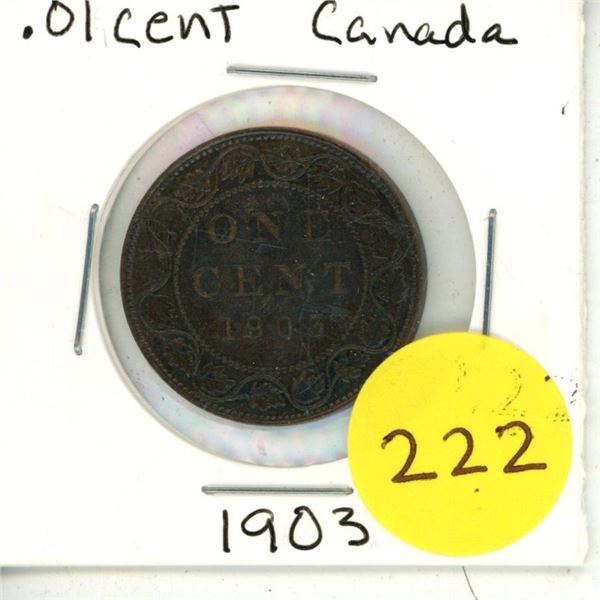 1-1903 .01 Cent Coin Canadian