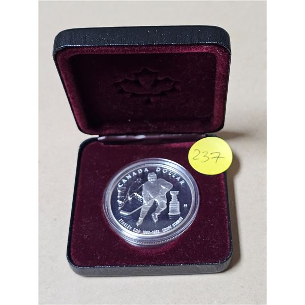 1893-1993 Canadian Commemorative "100 Years: Stanley Cup" .925 Silver One Dollar Coin.  Royal Canadi