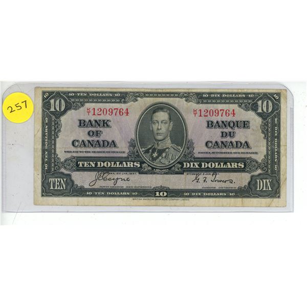 1937 Canada Ten Dollar.