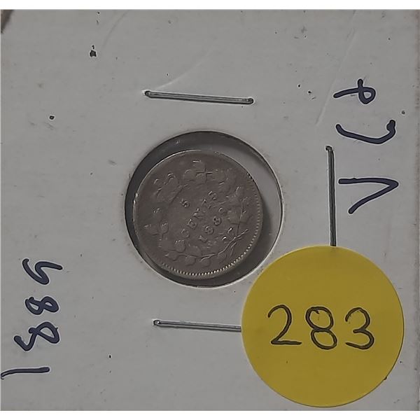 1889 Canada Silver 5 Cents Coin.