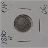 Image 2 : 1890 H Canada Silver 5 Cents Coin.
