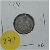 Image 1 : 1931 Canada Silver 10 Cents Coin.