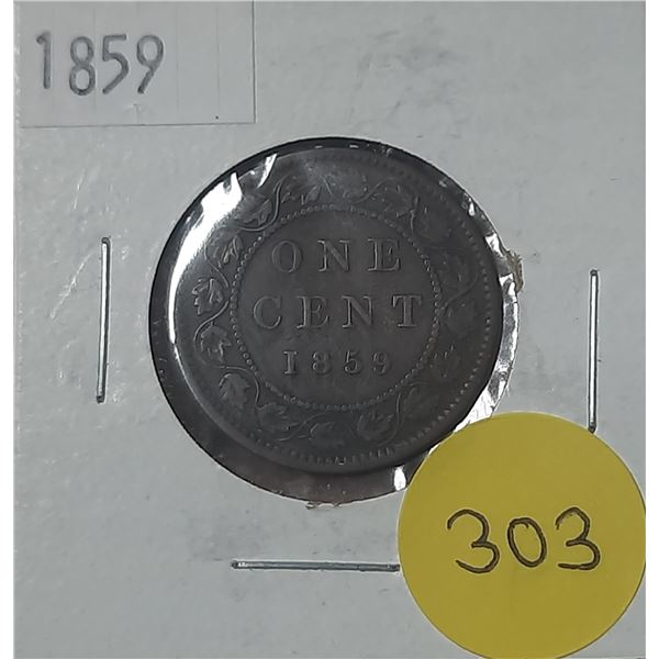 1859 Canada Large One Cent Coin.