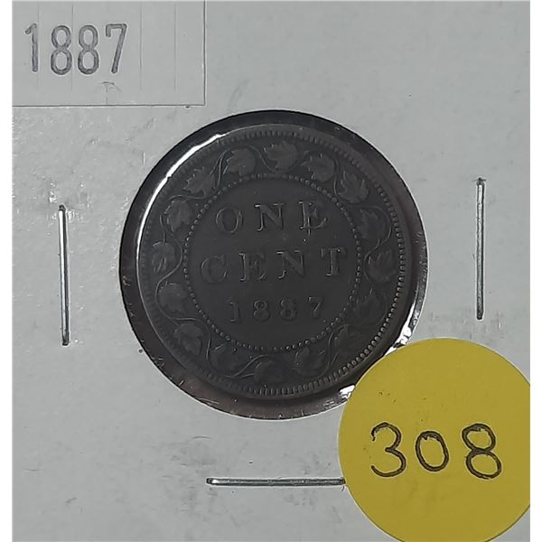 1887 Canada Large One Cent Coin.