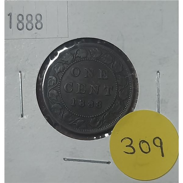 1888 Canada Large One Cent Coin.