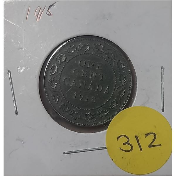 1918 Canada Large One Cent Coin.