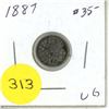 Image 1 : 1887 Canada Silver 5 Cents Coin.
