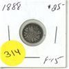 Image 1 : 1888 Canada Silver 5 Cents Coin.