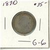 Image 2 : 1870 Canada Silver 25 Cents Coin.