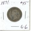 Image 2 : 1871 Canada Silver 25 Cents Coin.