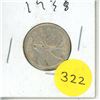Image 1 : 1938 Canada Silver 25 Cents Coin.