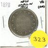 Image 1 : 1898 New Foundland Silver 50 Cents Coin.