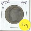 Image 1 : 1872 H Canada Silver 50 Cents Coin.