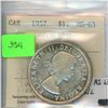 Image 1 : ICCS Graded 1957 Large Canadian Dollar Grade MS-63