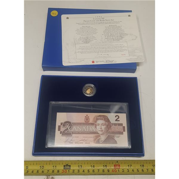 1996 Canada's $2 Proof Coin and Bank Note Set.