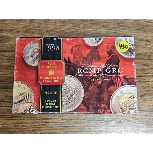 1998 Canadian Coin Proof Set "RCMP: Celebrating 125 years". In Original Box. Royal Canadian Mint