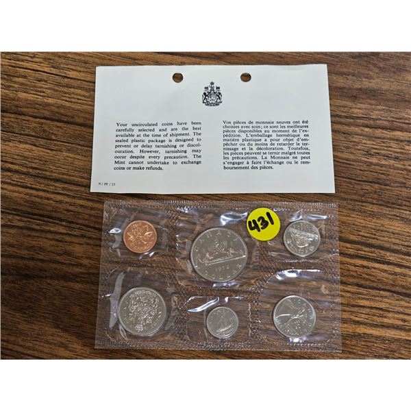 1972 Canadian Coin Set. Uncirculated. Royal Canadian Mint