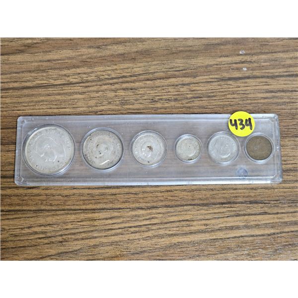 1939 Canadian Coin Set includes .800 Silver coins (.10, .25, .50, 1.00)
