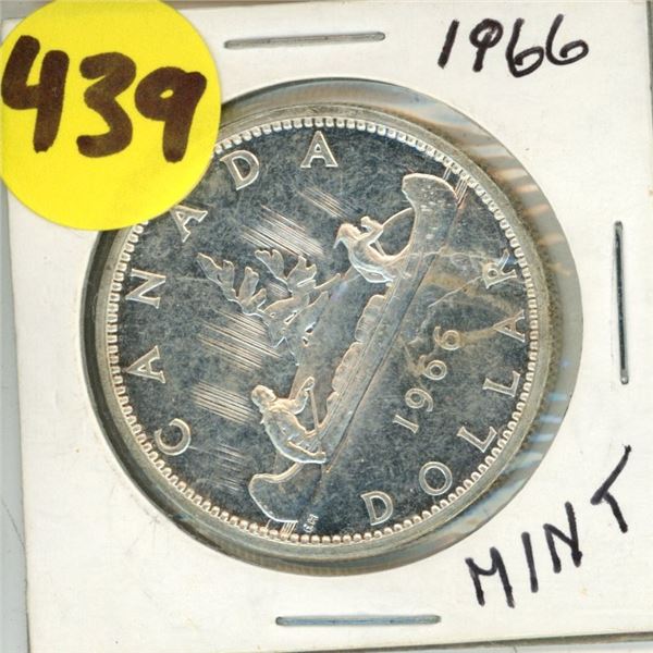 1966 Canadian Voyageur One Dollar Coin