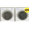 Image 1 : (2) Canadian One Dollar Coins. 1971 "British Columbia", 1972 "Voyageur"