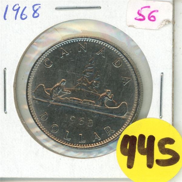 1968 Canadian Voyageur One Dollar Coin