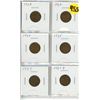 Image 1 : (6) US One Cent Lincoln Wheat Penny. 1928, 1929, 1934, 1935, 1937, 1937 D