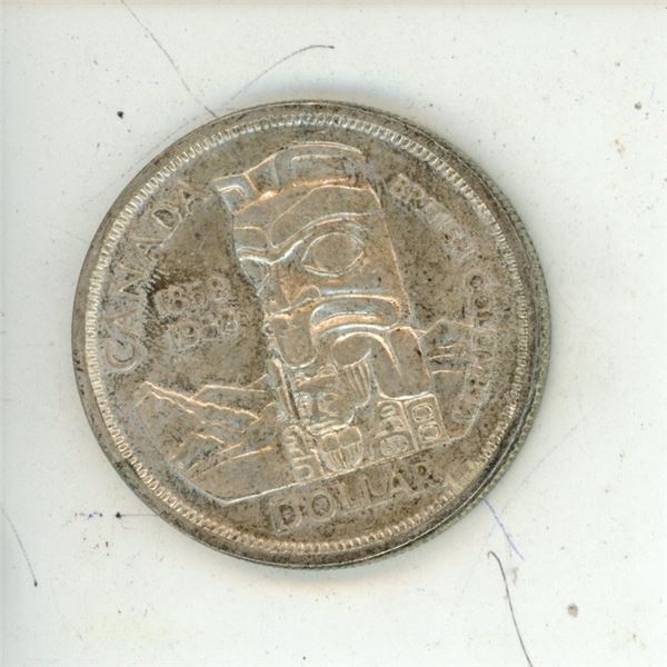 1958 Canadian Silver Dollar "British Columbia" Centennial Coin