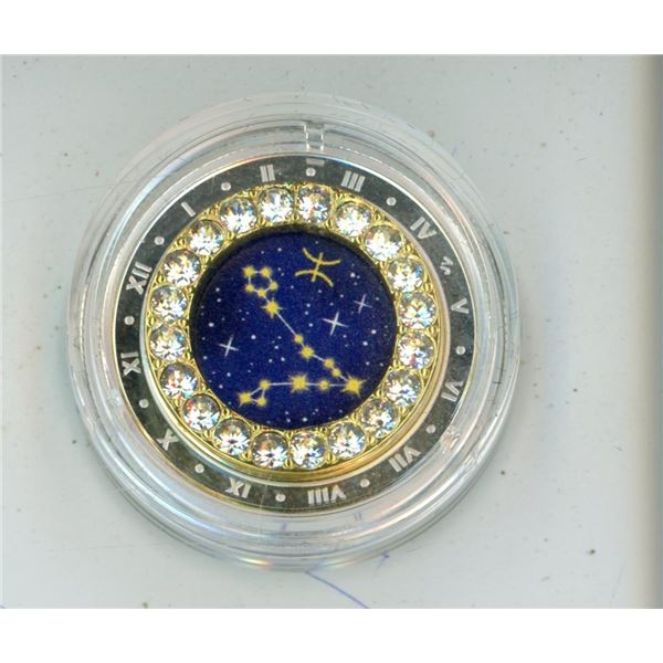 Royal Canadian Mint 2019 5 Dollar Fine Silver Coin housed in original Case, Zodiac Series: Pisces