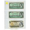 Image 1 : 1954, 1967, 1973 Canada One Dollars. (Uncirculated)