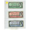 Image 1 : 1954 Canada One (Uncirculated), Two and Five (Uncirculated) Dollars.