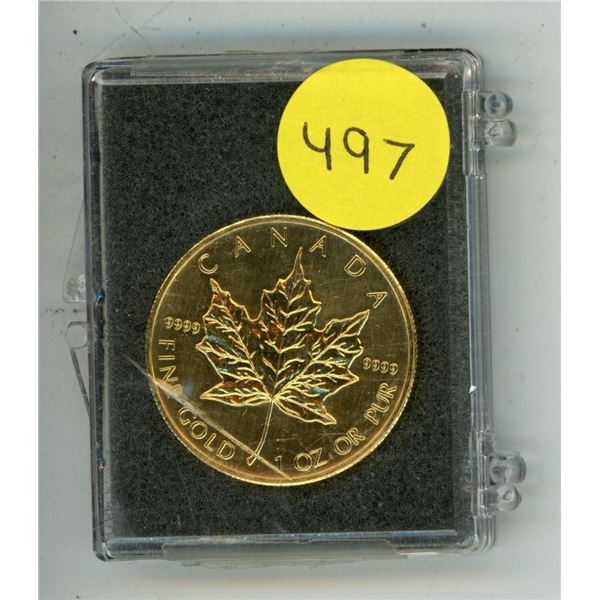 1998  $50.00, 1 OZ OR PUR Fine Gold Coin 9999. Hinge broken on container.