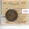 Image 1 : 1859 Canadian Victorian Large Cent with Double Punched Narrow 9 Variation. This variety is not liste