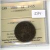 Image 1 : 1888 Canadian Victorian Large Cent. ICCS certified and graded F-15.