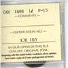 Image 2 : 1888 Canadian Victorian Large Cent. ICCS certified and graded F-15.