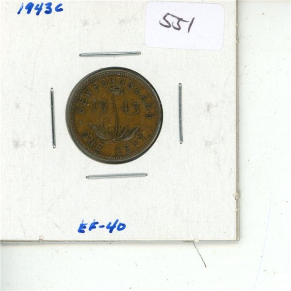 Newfoundland. 1943c Small Cent. EF-40.