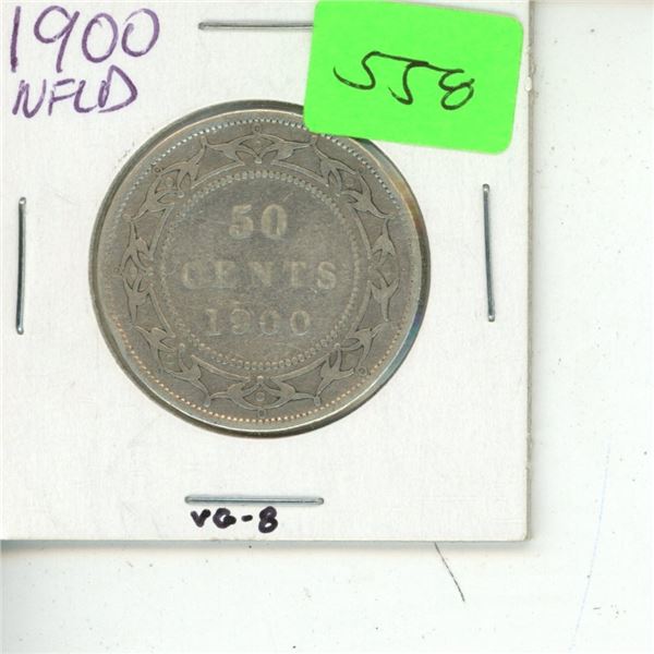 Newfoundland. 1900 Silver 50 Cents. VG.
