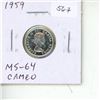 Image 1 : 1959 Canadian Silver 10 Cents. MS-64 with Cameo. Bright White.
