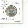 Image 1 : 1967 Diving Bobcat Silver 25 Cents. There is a Rotated Die, so it looks like the Bobcat is Diving. M