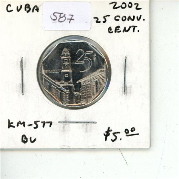 Cuba. 2002 25 Centavos Convertible Currency. BU