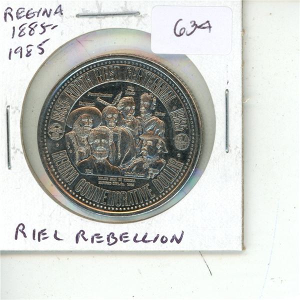 1885 – 1985 Regina Trade Dollar commemorating the Riel Rebellion