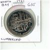 Image 1 : 1981 North Bay Ontario Trade Dollar. Lumbering