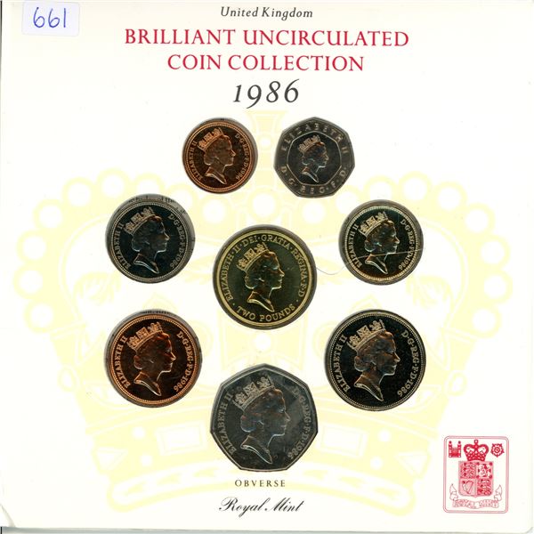 1986 Brilliant uncirculated Coin Collection